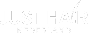Logo van Just Hair witte letters