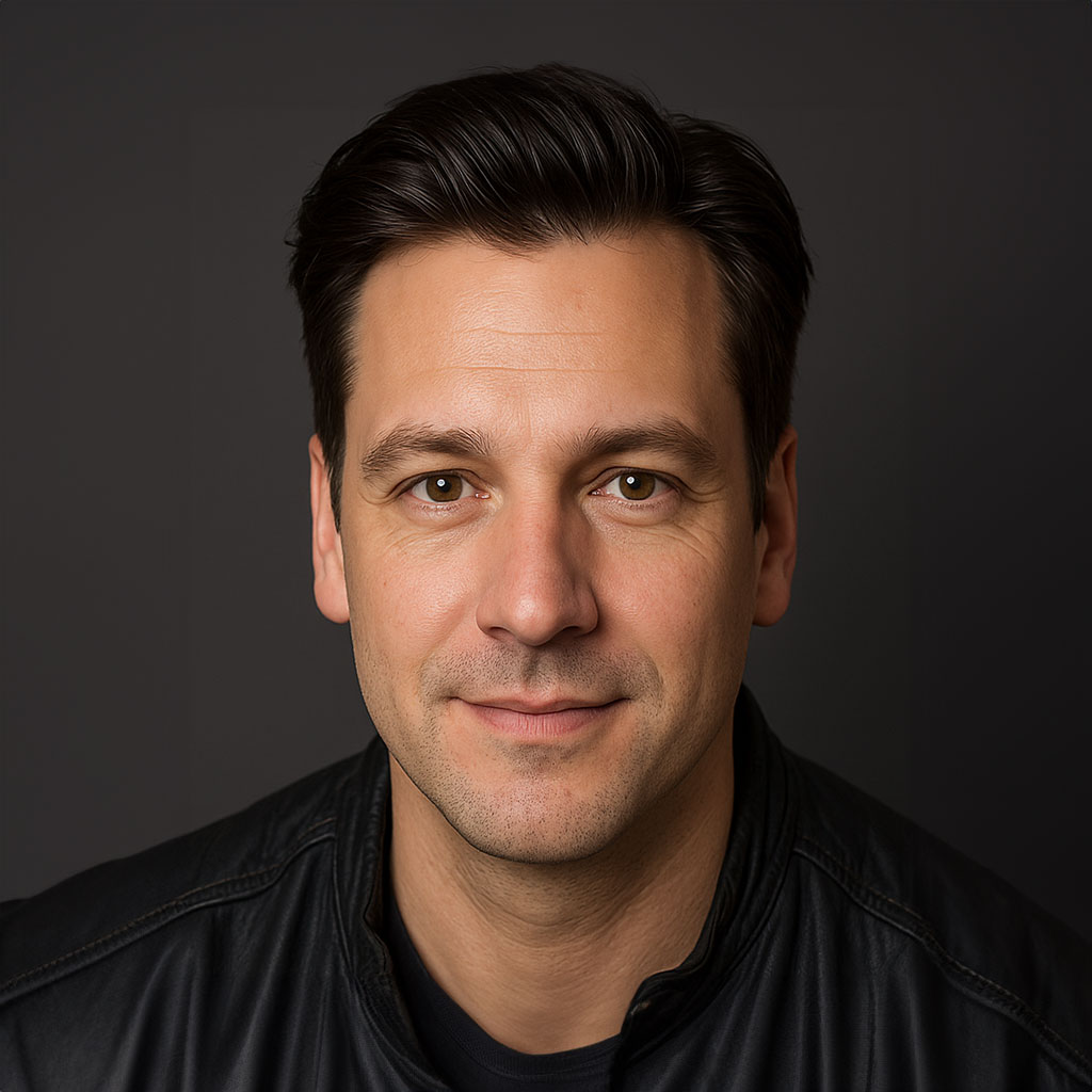 Man nadat hij een toupet van echt haar van Just Hair aangemeten heeft gekregen.